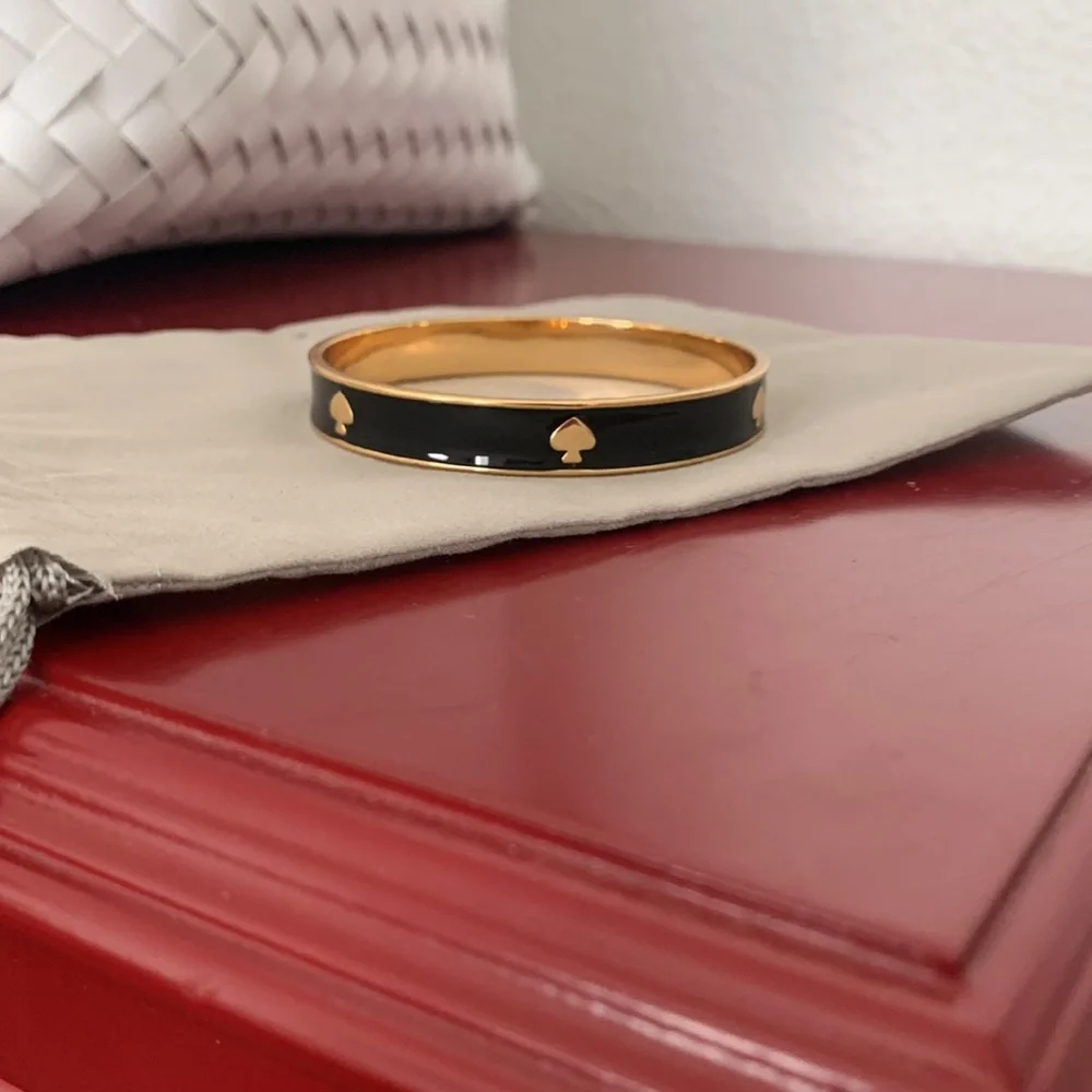 Kate Spade black ace gold bangle bracelet - Picture 5 of 5